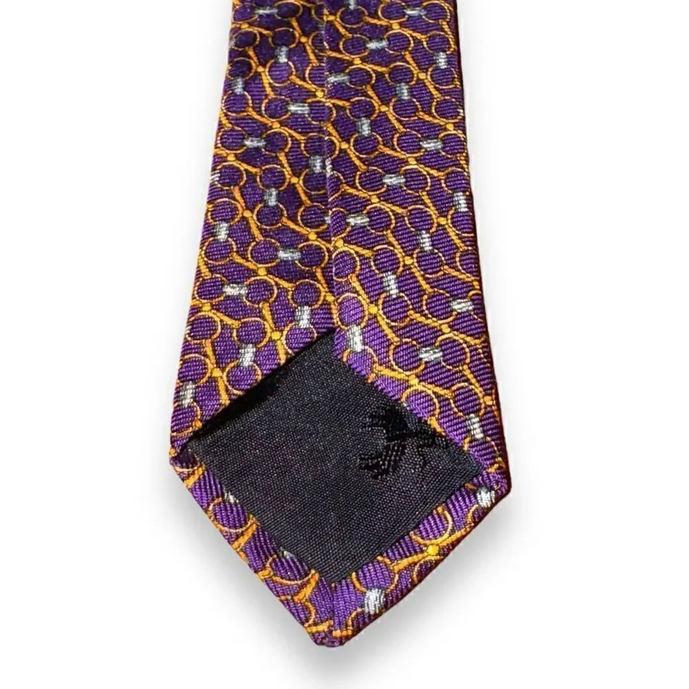 Brooks Brothers Purple Horsebit Handmade 100% Silk Neck Tie